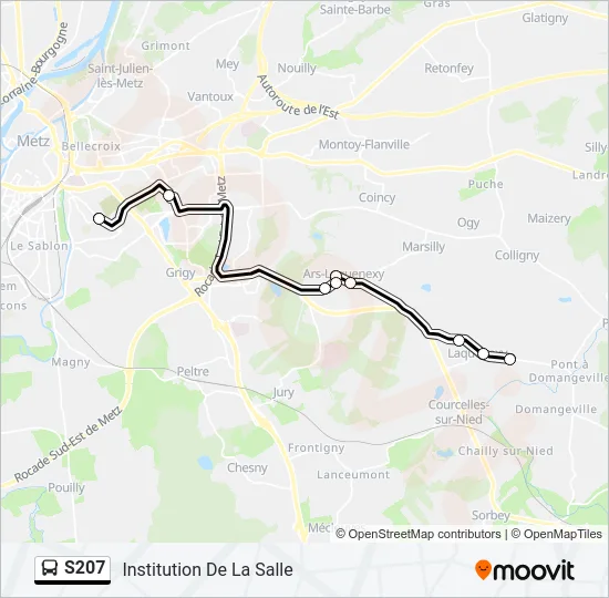 S207 Bus Line Map