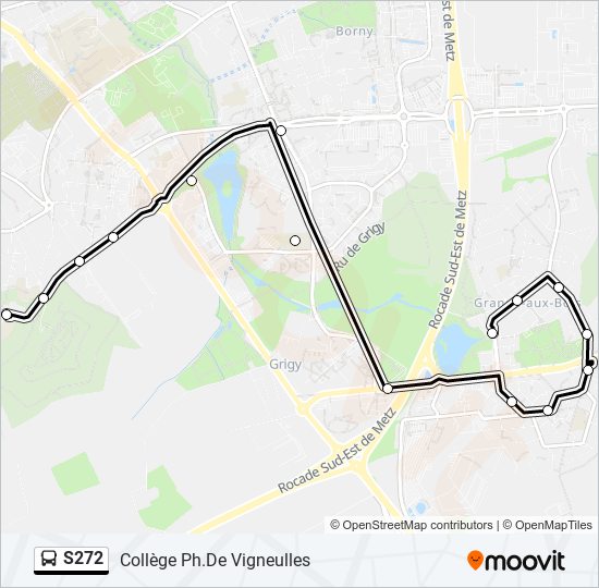 Plan de la ligne S272 de bus