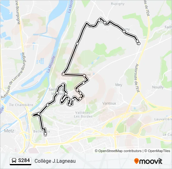 S284 Bus Line Map