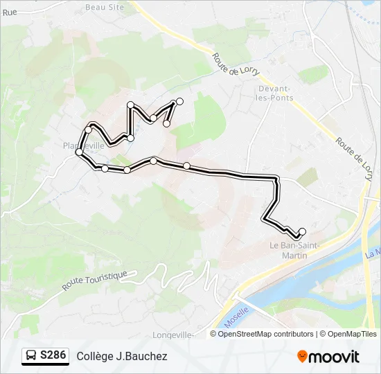 S286 Bus Line Map