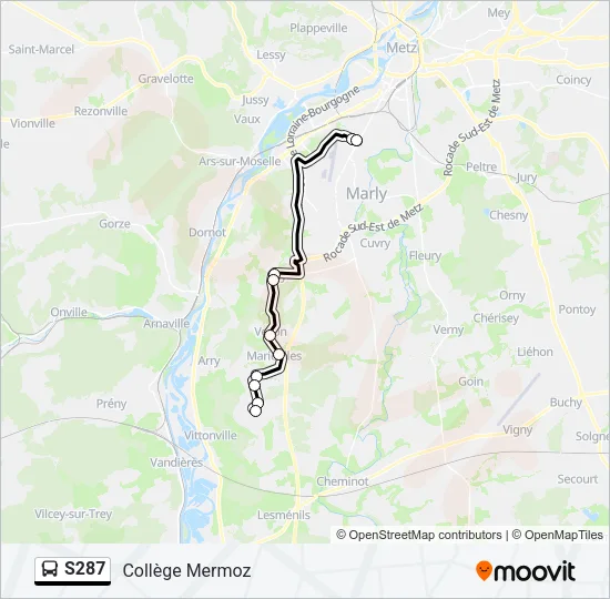 S287 Bus Line Map