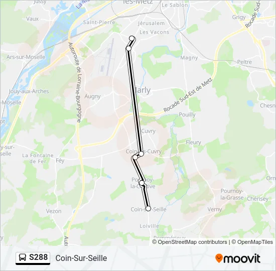 S288 Bus Line Map