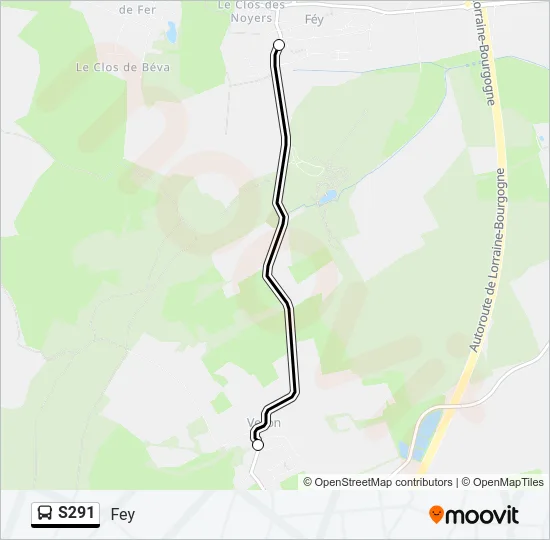 S291 Bus Line Map