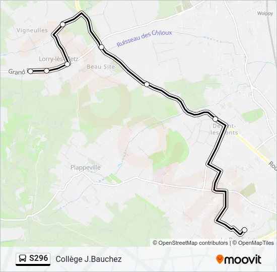 S296 Bus Line Map