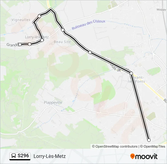 S296 Bus Line Map