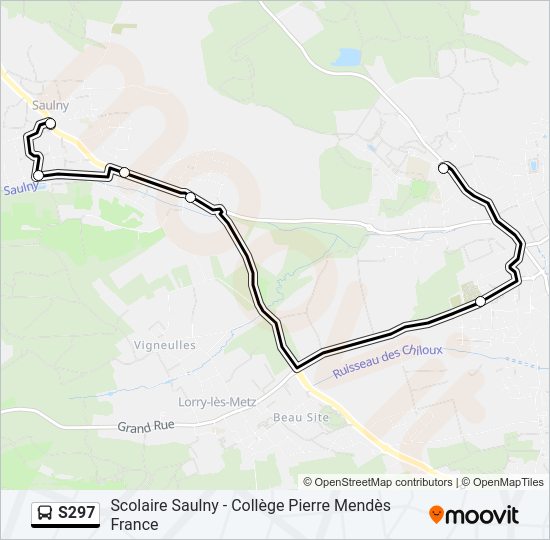 S297 bus Line Map