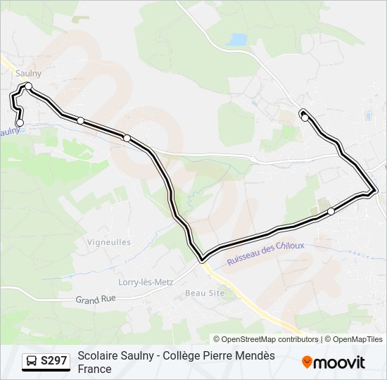 Mapa de S297 de autobús