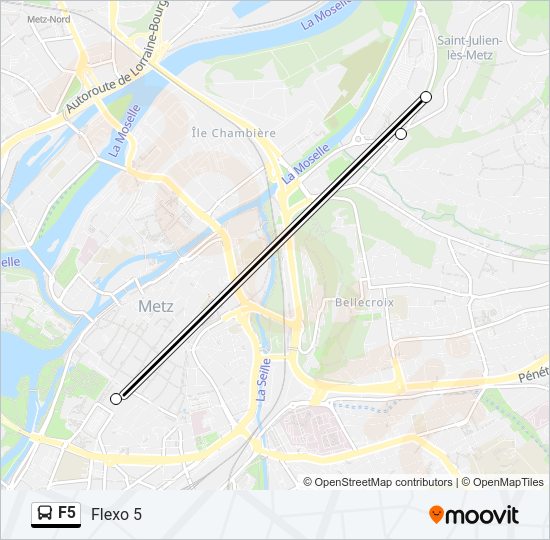 Plan de la ligne F5 de bus