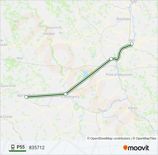 P55 train Line Map