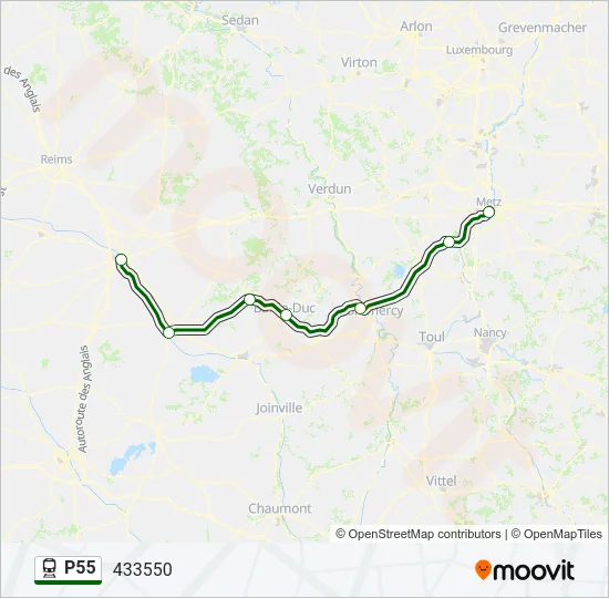 P55 Train Line Map