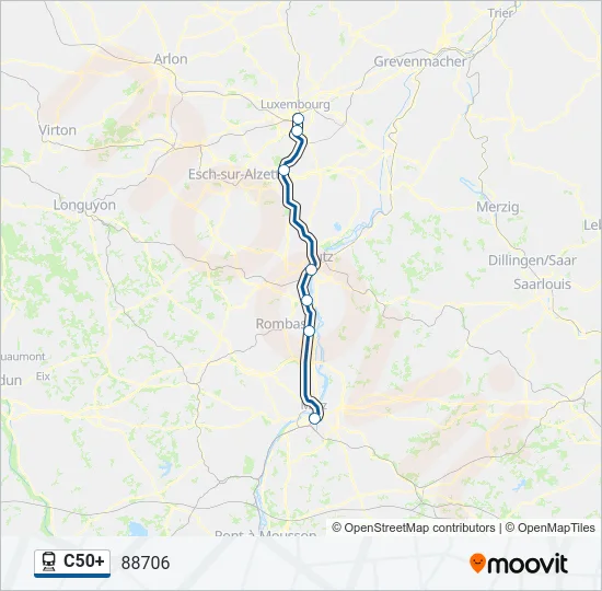 C50+ Train Line Map
