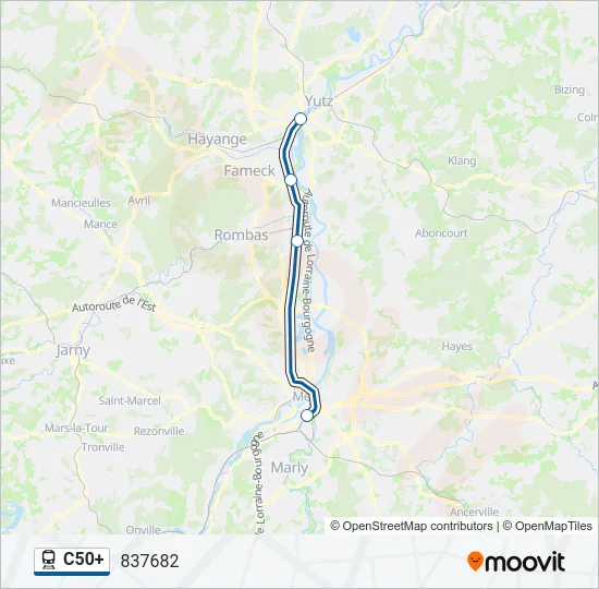 C50+ Train Line Map