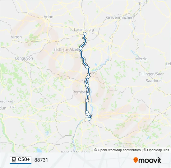 C50+ Train Line Map