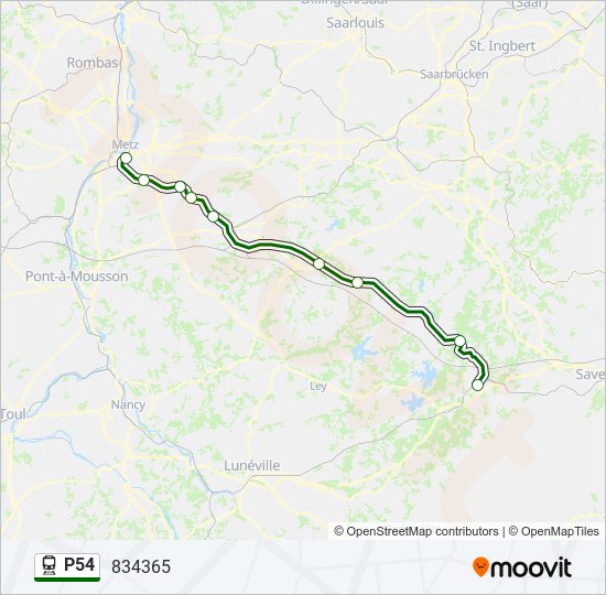 P54 train Line Map