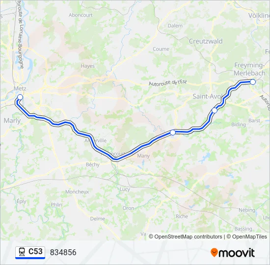 C53 Train Line Map