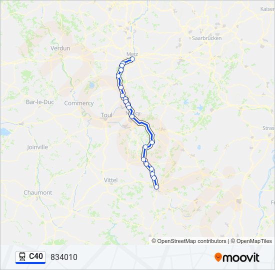 Mapa de C40 de tren