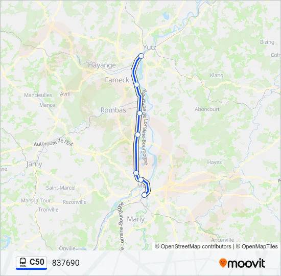 C50 Train Line Map