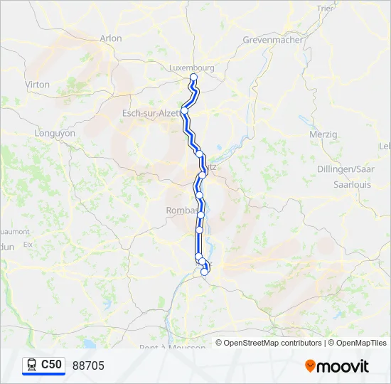C50 Train Line Map