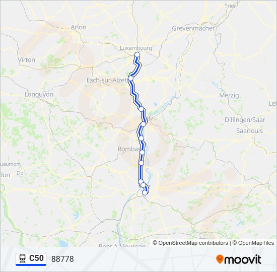 Mapa de C50 de tren