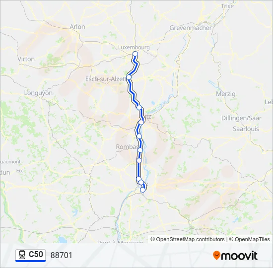 C50 Train Line Map