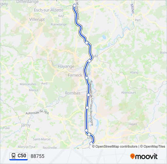 C50 train Line Map