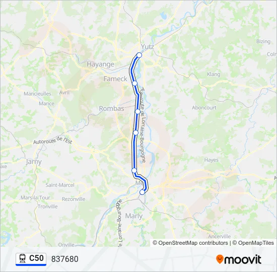 C50 Train Line Map
