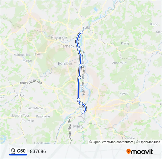 C50 Train Line Map