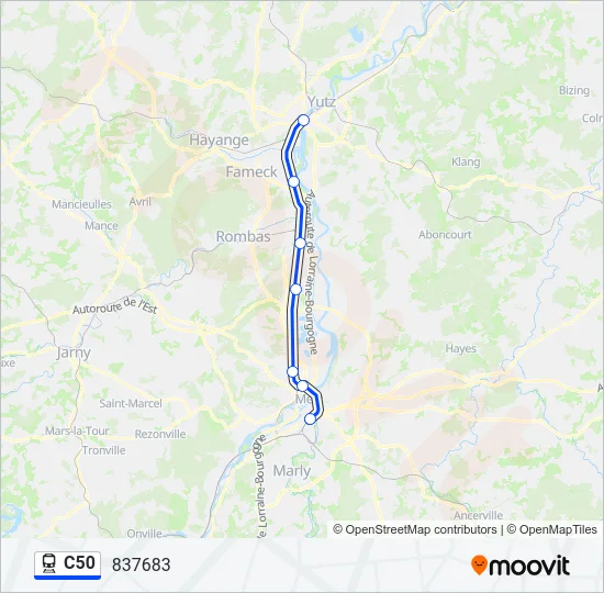 C50 Train Line Map