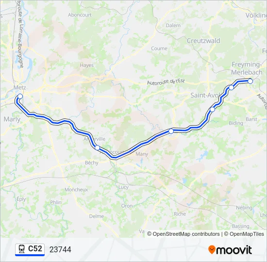 C52 Train Line Map