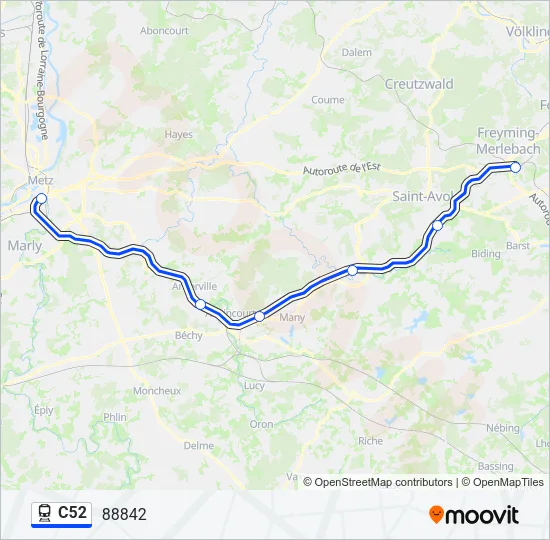 C52 Train Line Map