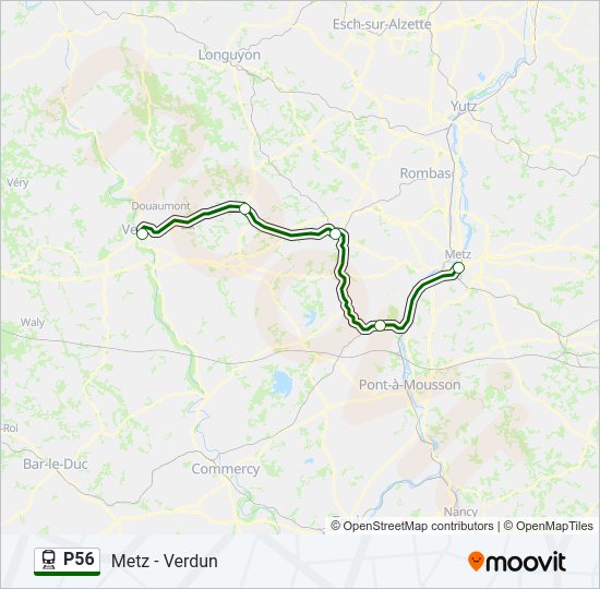 Plan de la ligne P56 de train