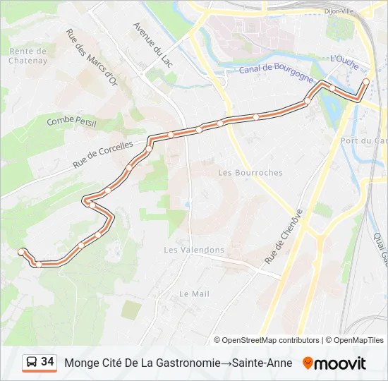 34 Bus Line Map