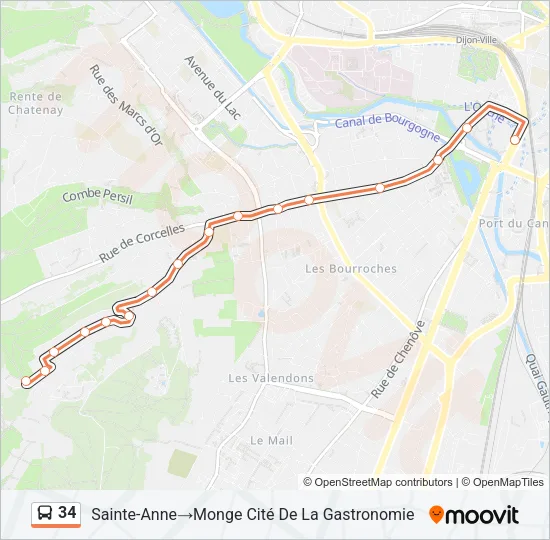 34 Bus Line Map