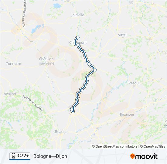 C72+ train Line Map