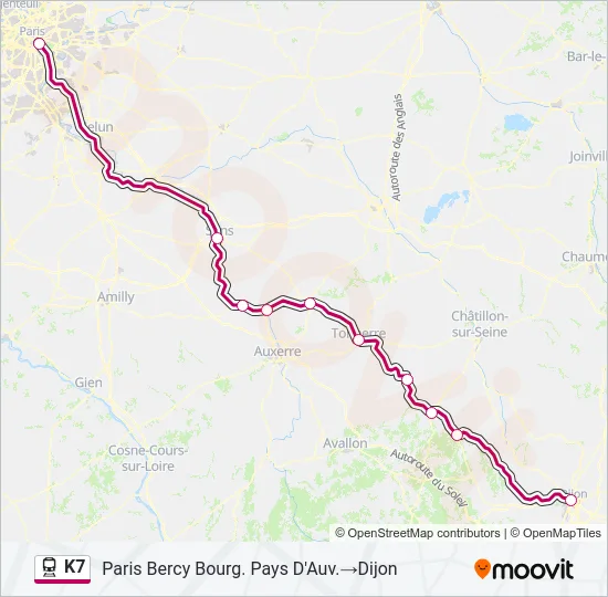 K7 Train Line Map