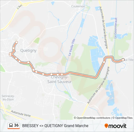 36 Bus Line Map