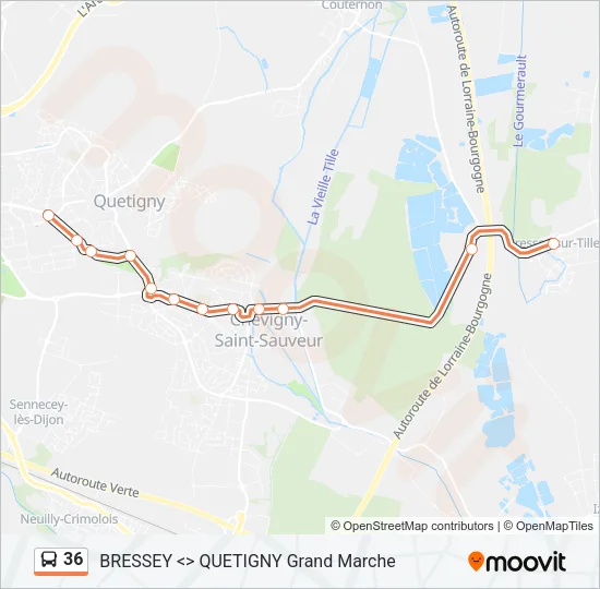 36 Bus Line Map