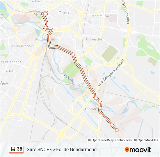 38 Bus Line Map