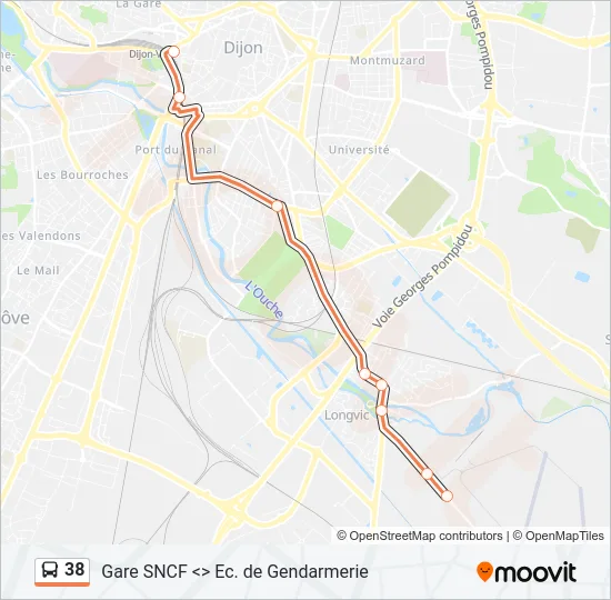 38 Bus Line Map
