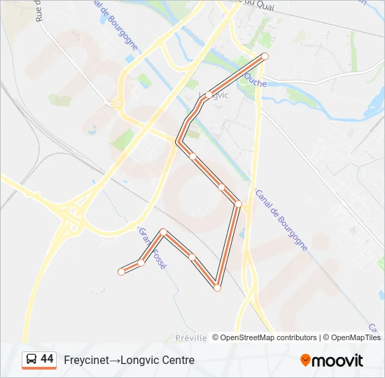44 Bus Line Map