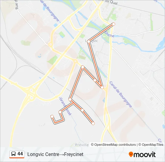 44 Bus Line Map