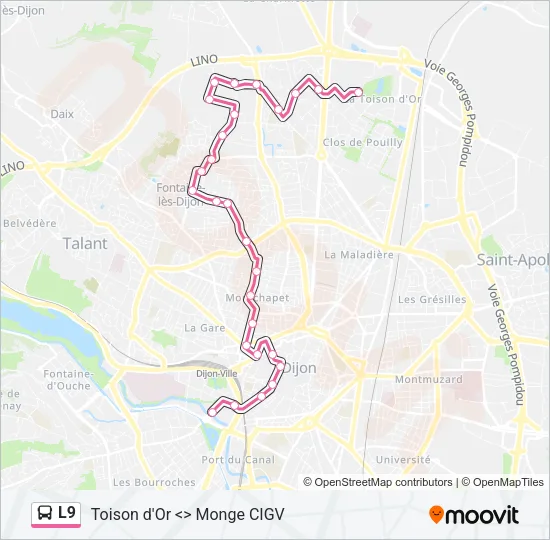 L9 Bus Line Map