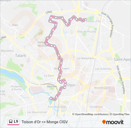 L9 Bus Line Map