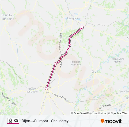 K5 Train Line Map