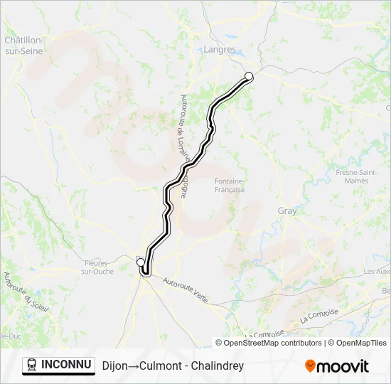 Plan de la ligne INCONNU de train