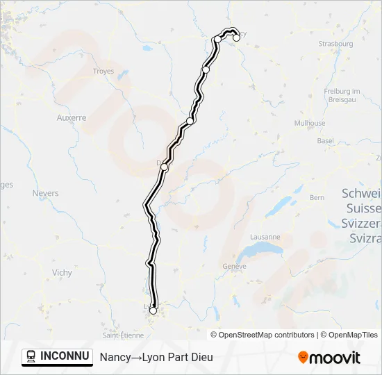 Plan de la ligne INCONNU de train