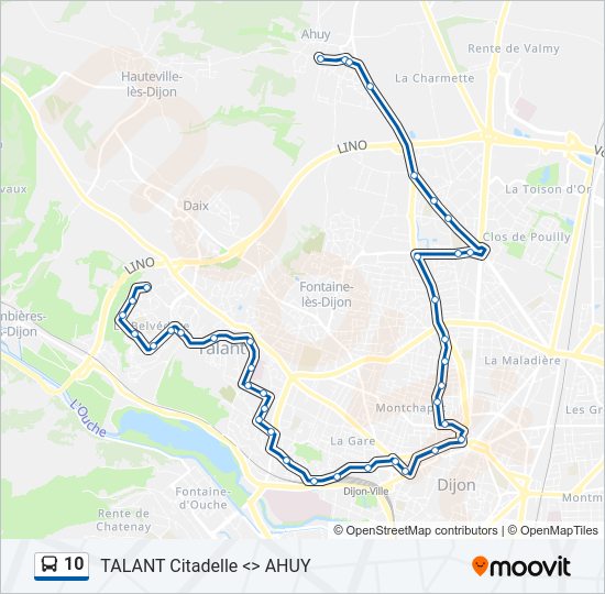 Mapa de 10 de autobús