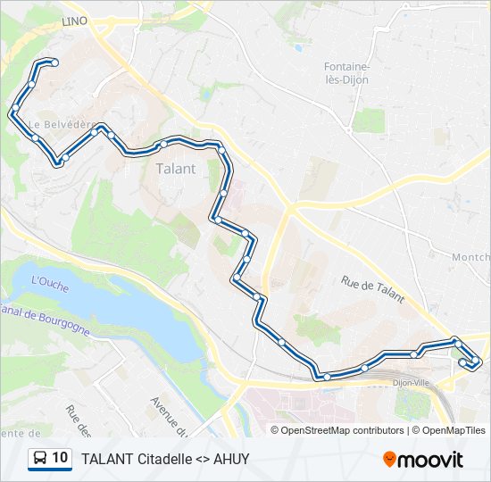 Mapa de 10 de autobús