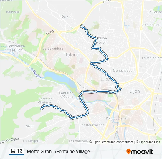 13 Bus Line Map