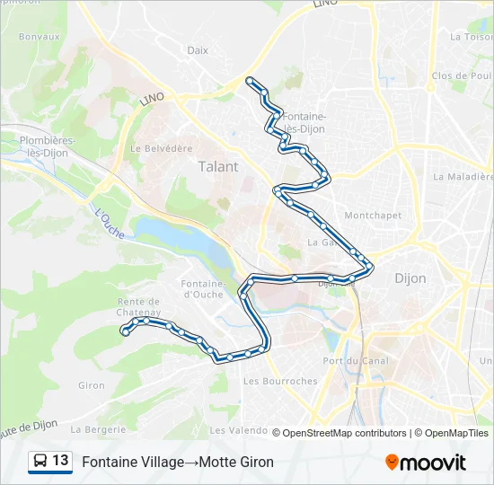 13 Bus Line Map